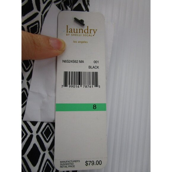 Laundry Shelli Segal Pants 8 White Straight Crop Career Stretch NEW - Picture 6 of 10